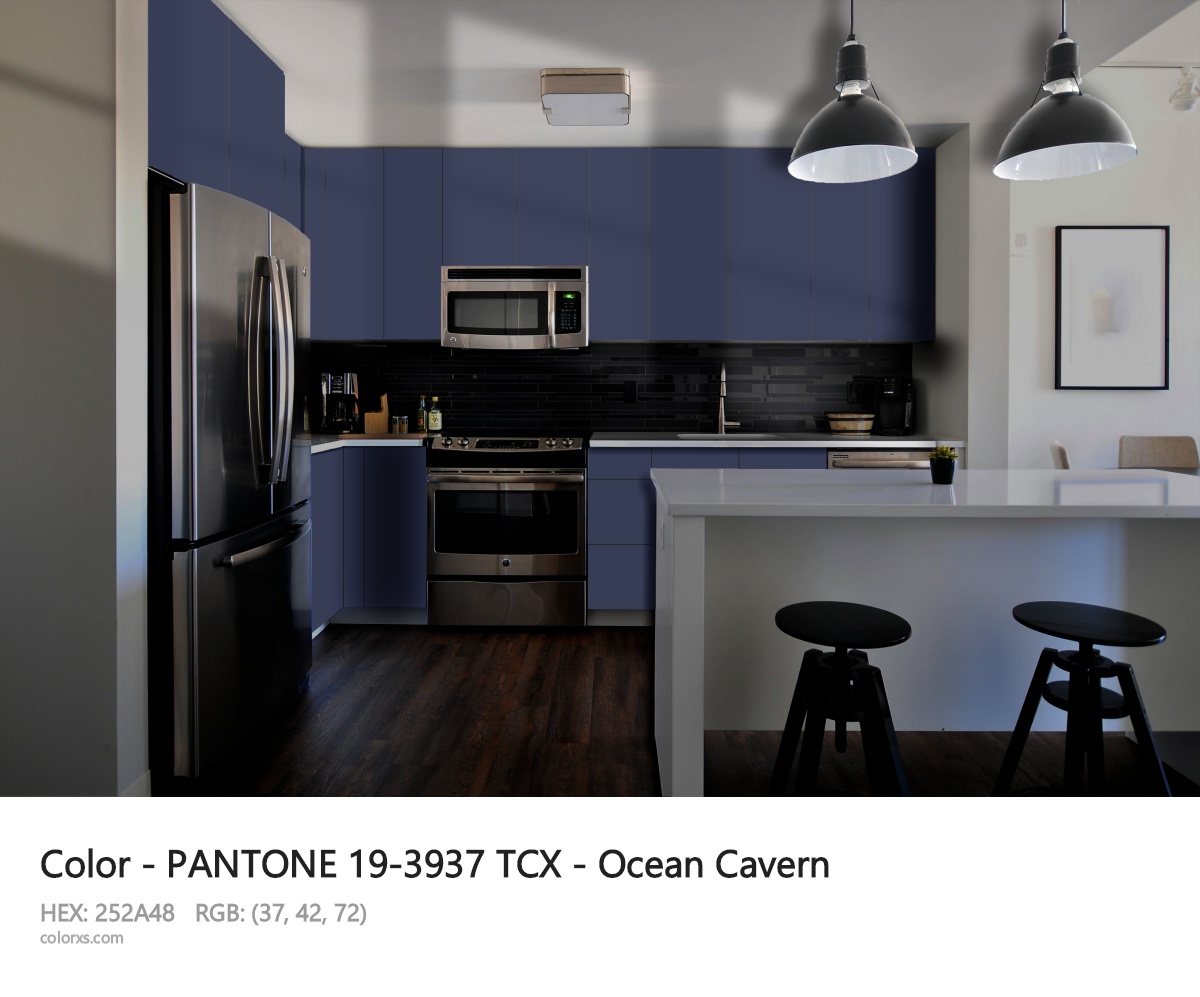 PANTONE 19-3937 TCX - Ocean Cavern CMS modular kitchen design
