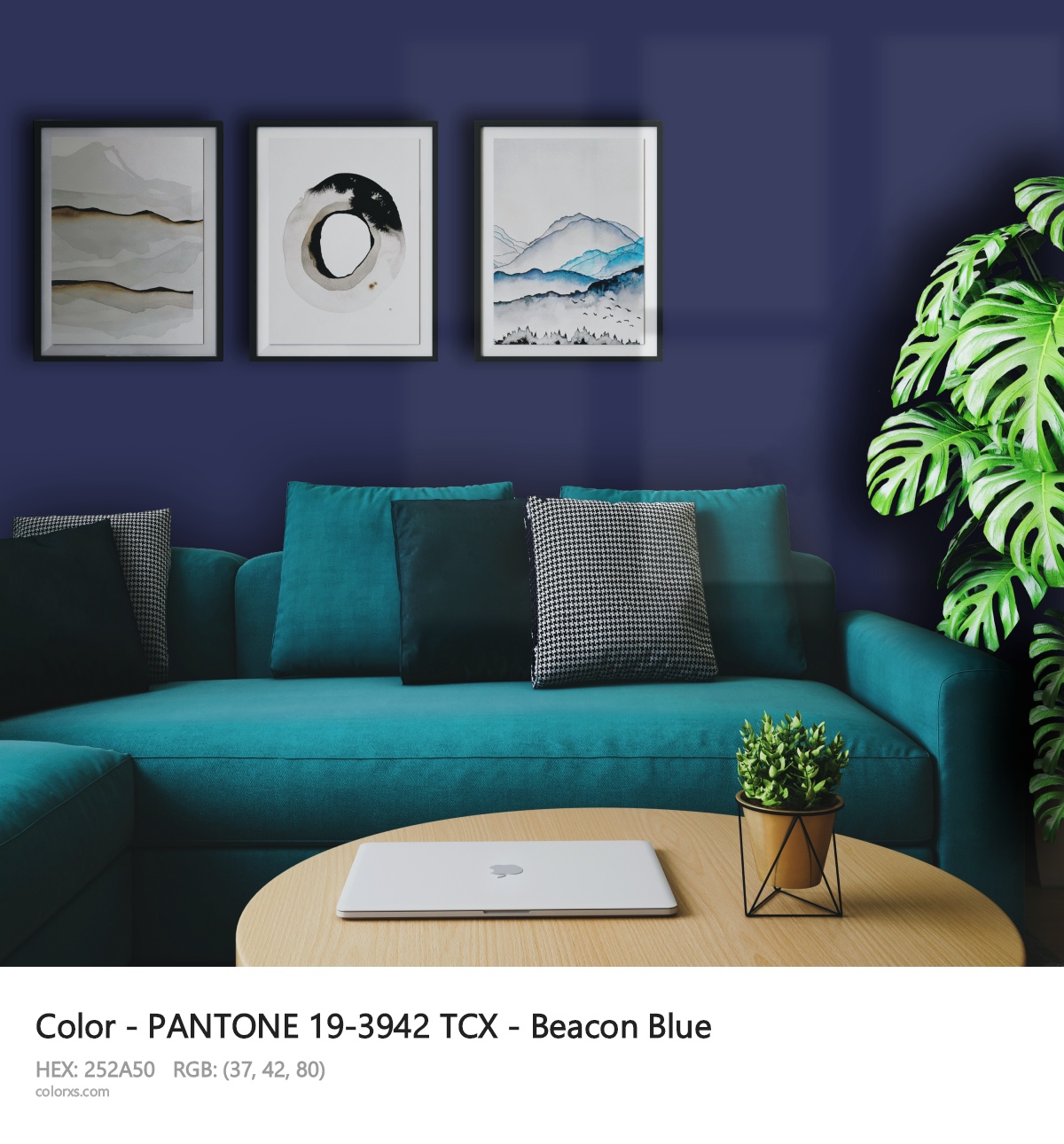 PANTONE 19-3942 TCX - Beacon Blue CMS cozy coffee corner interior