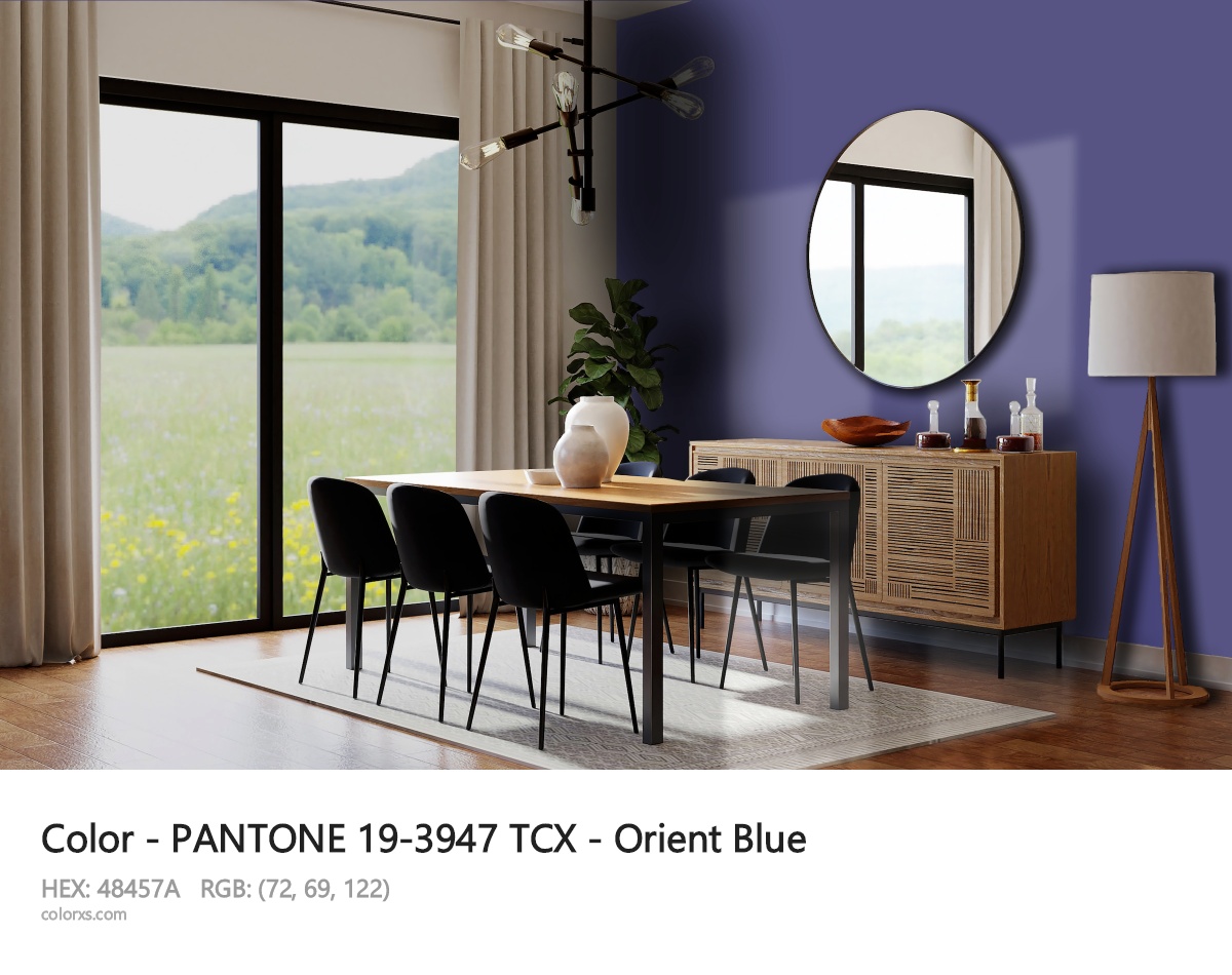 PANTONE 19-3947 TCX - Orient Blue CMS dining room design