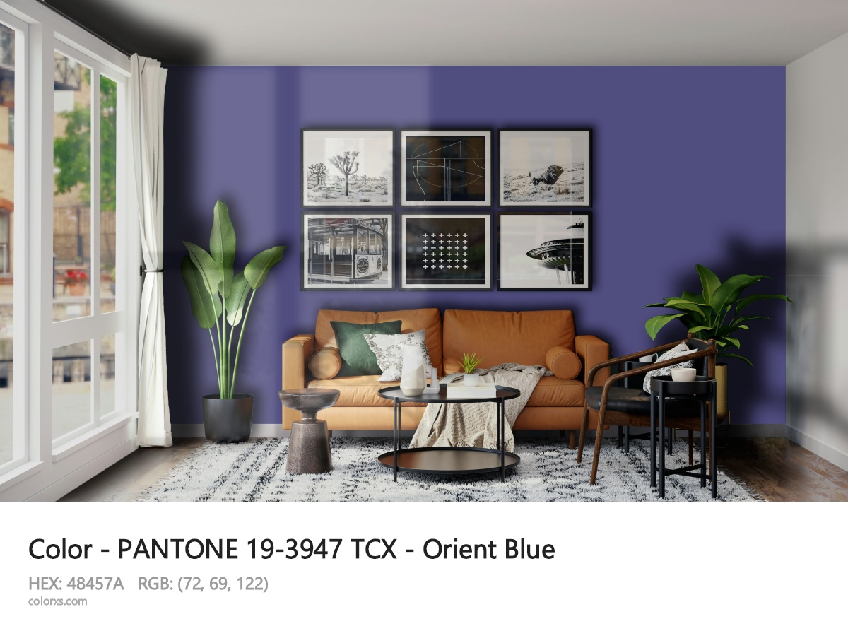 About PANTONE 19-3947 TCX - Orient Blue color - its meaning and example