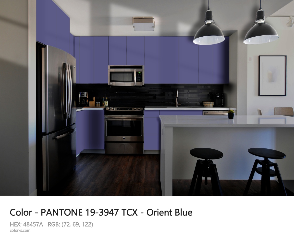 PANTONE 19-3947 TCX - Orient Blue CMS modular kitchen design