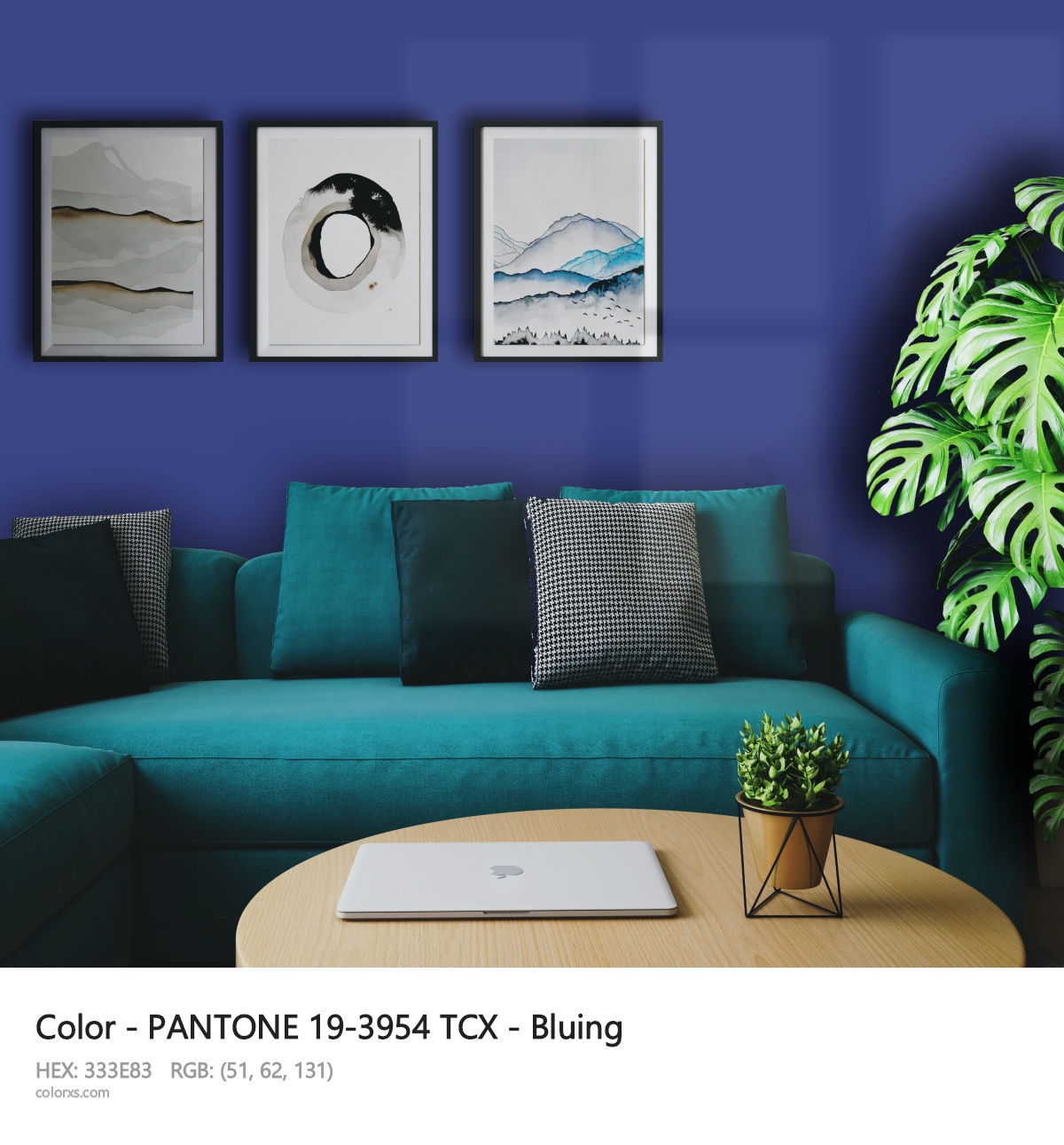 PANTONE 19-3954 TCX - Bluing CMS cozy coffee corner interior