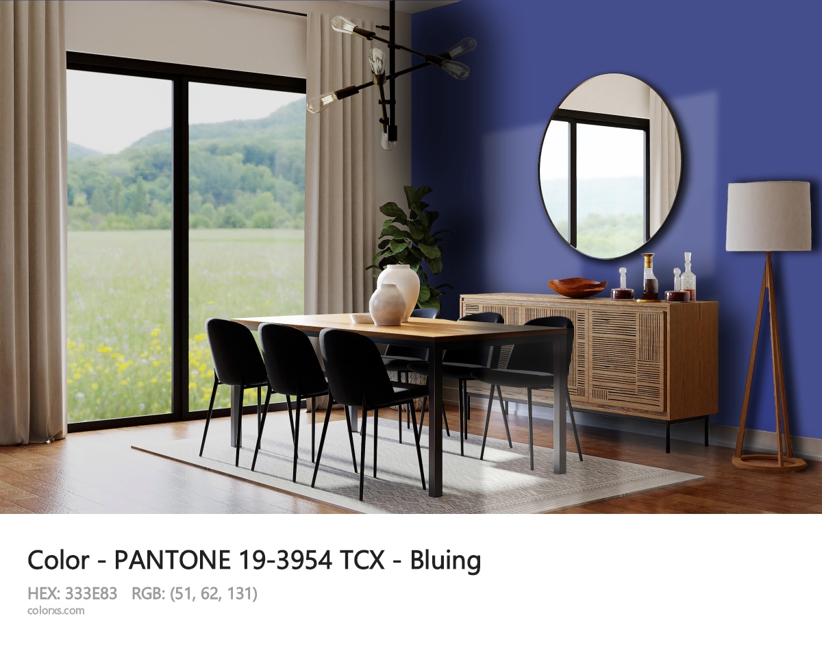 PANTONE 19-3954 TCX - Bluing CMS dining room design