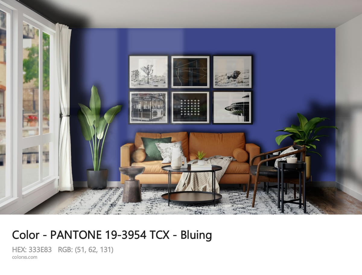 PANTONE 19-3954 TCX - Bluing CMS modern minimalist living room interior