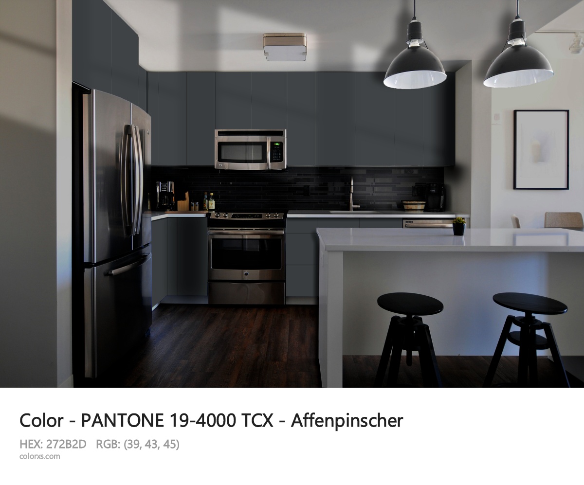 PANTONE 19-4000 TCX - Affenpinscher CMS modular kitchen design