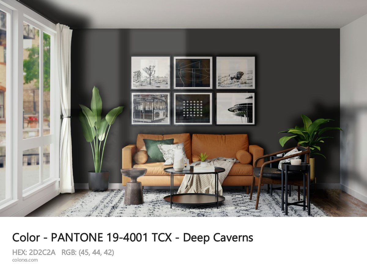 PANTONE 19-4001 TCX - Deep Caverns CMS modern minimalist living room interior