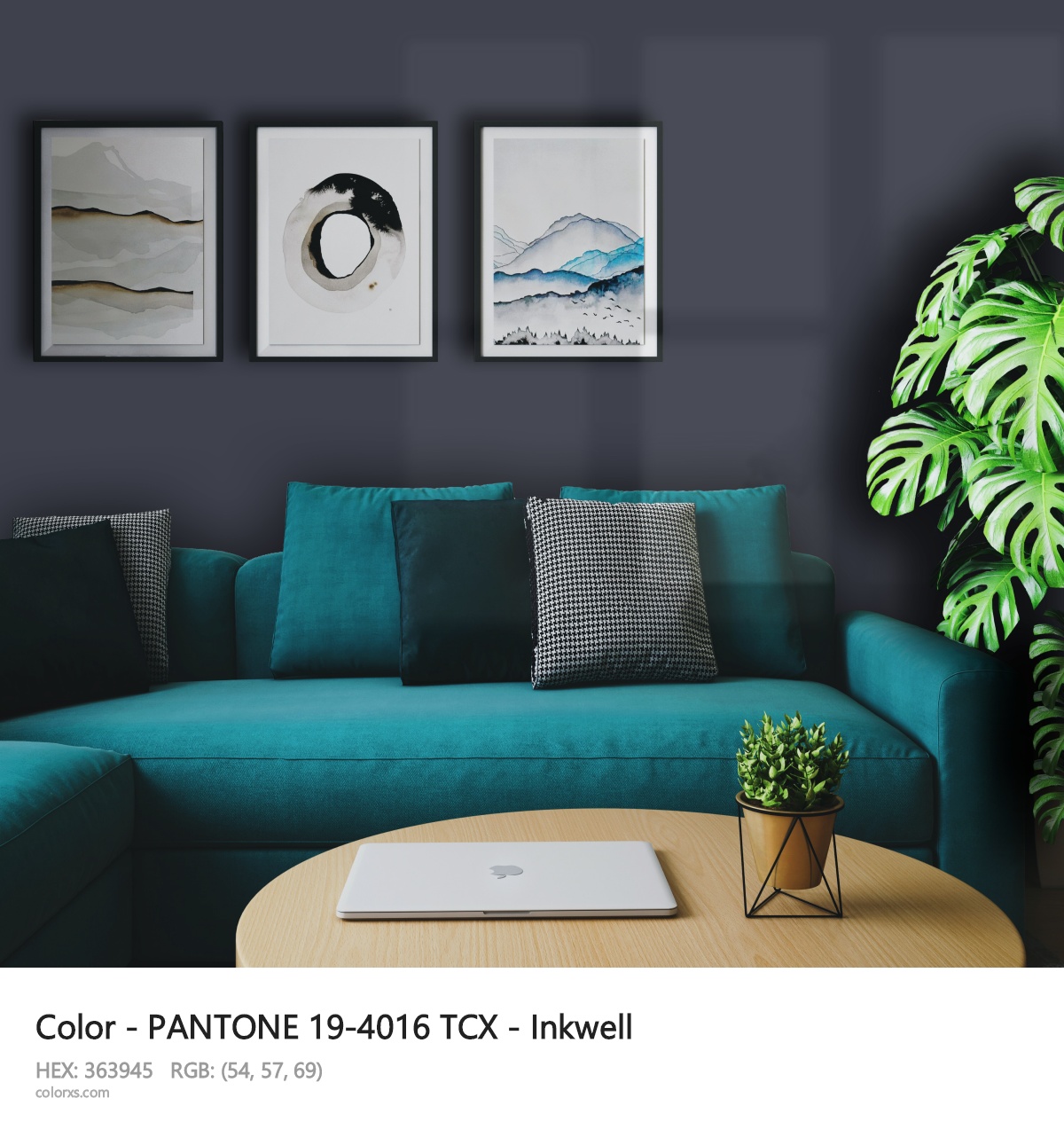 PANTONE 19-4016 TCX - Inkwell CMS cozy coffee corner interior