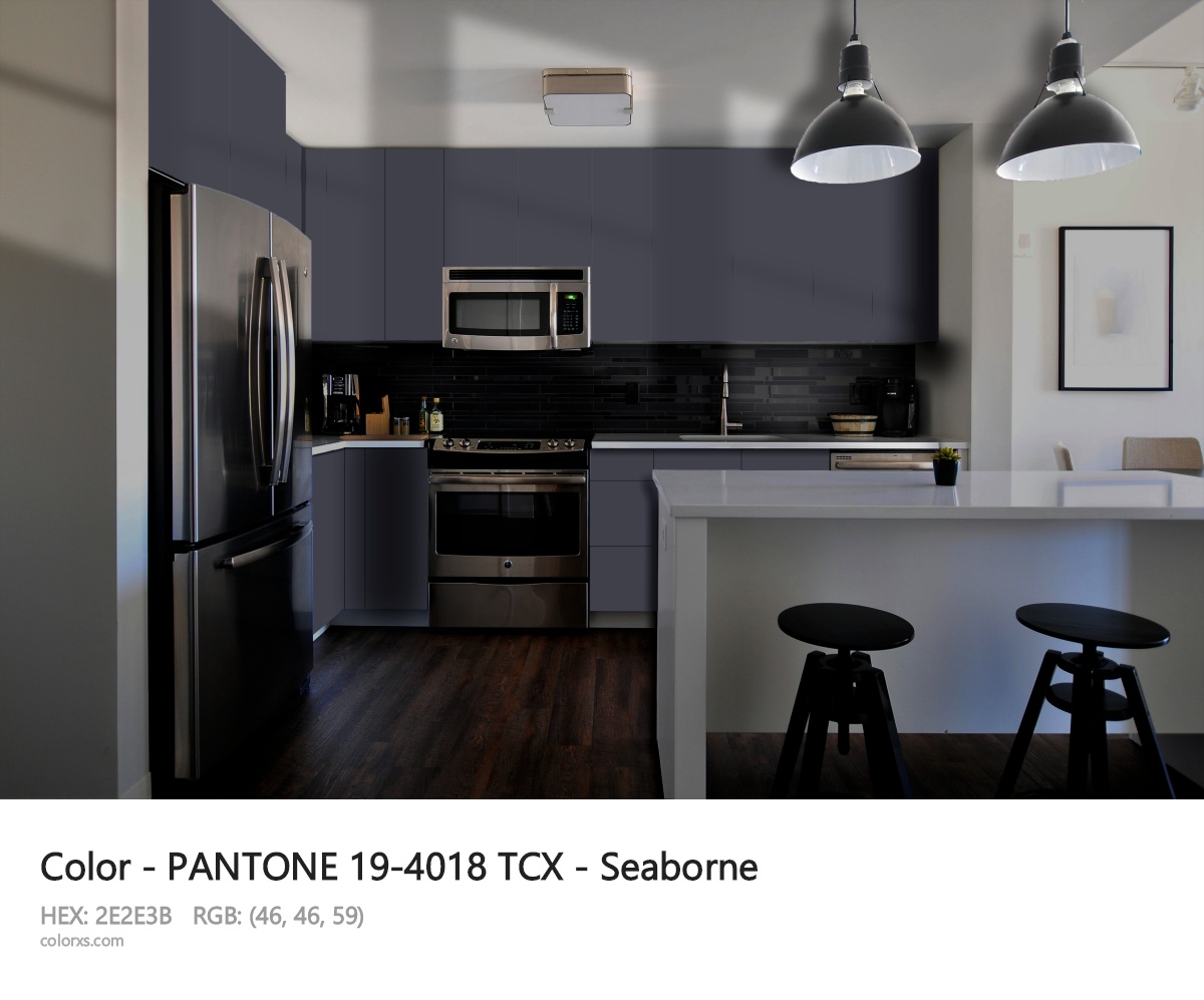 PANTONE 19-4018 TCX - Seaborne CMS modular kitchen design