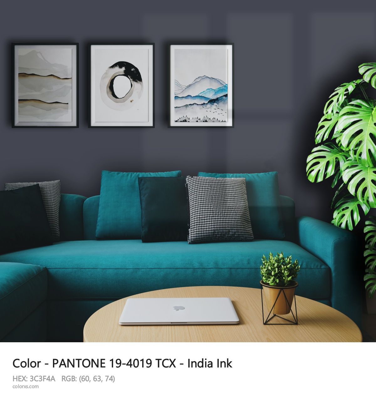 About PANTONE 19-4019 TCX - India Ink color - its meaning and example