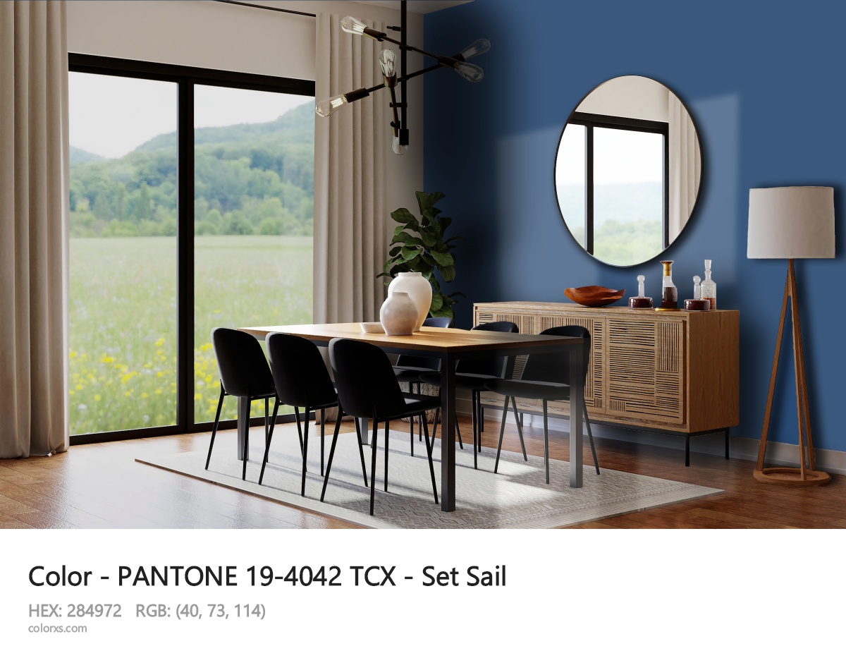 PANTONE 19-4042 TCX - Set Sail CMS dining room design