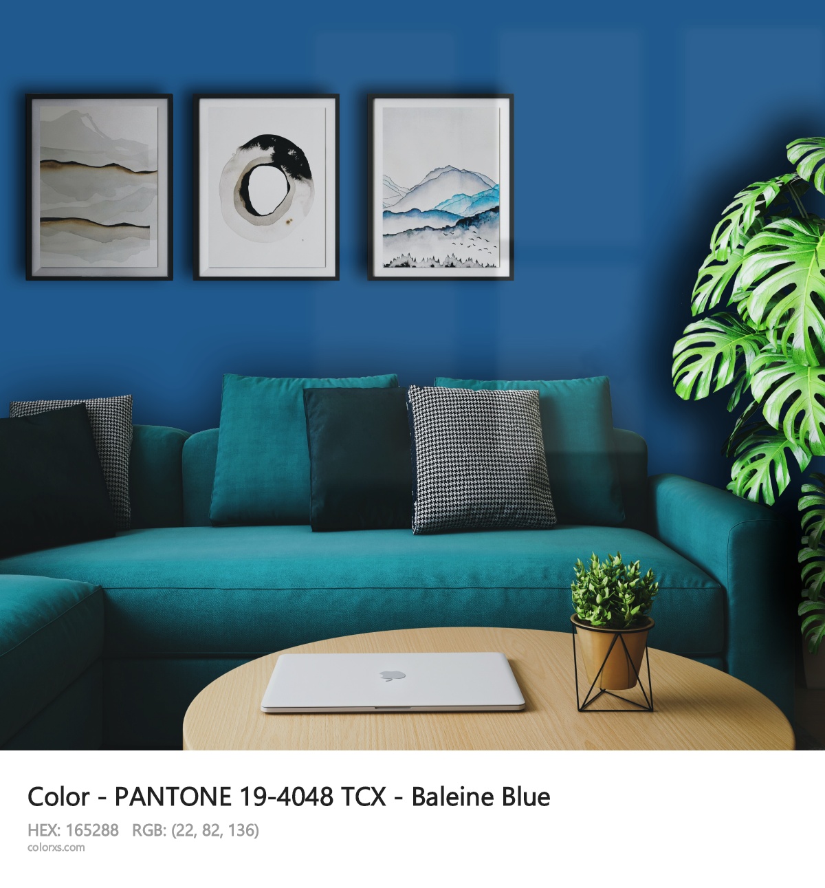 About PANTONE 19-4048 TCX - Baleine Blue color - its meaning and example
