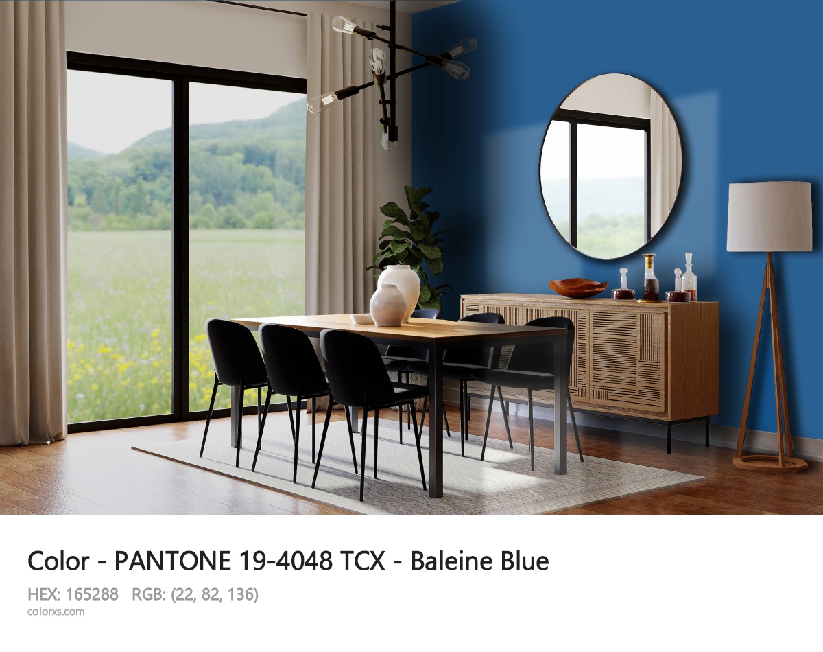 PANTONE 19-4048 TCX - Baleine Blue CMS dining room design