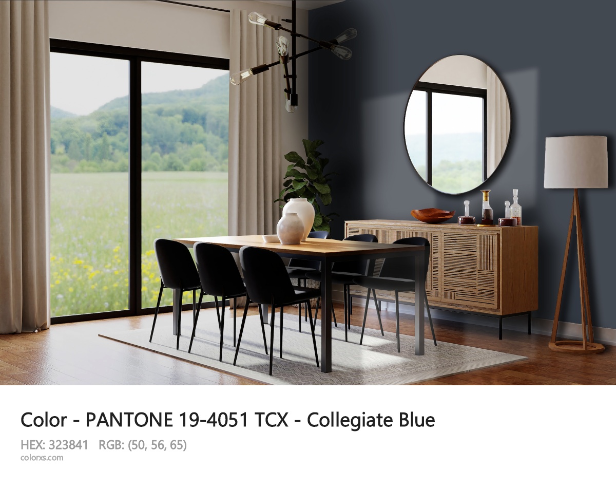 PANTONE 19-4051 TCX - Collegiate Blue CMS dining room design