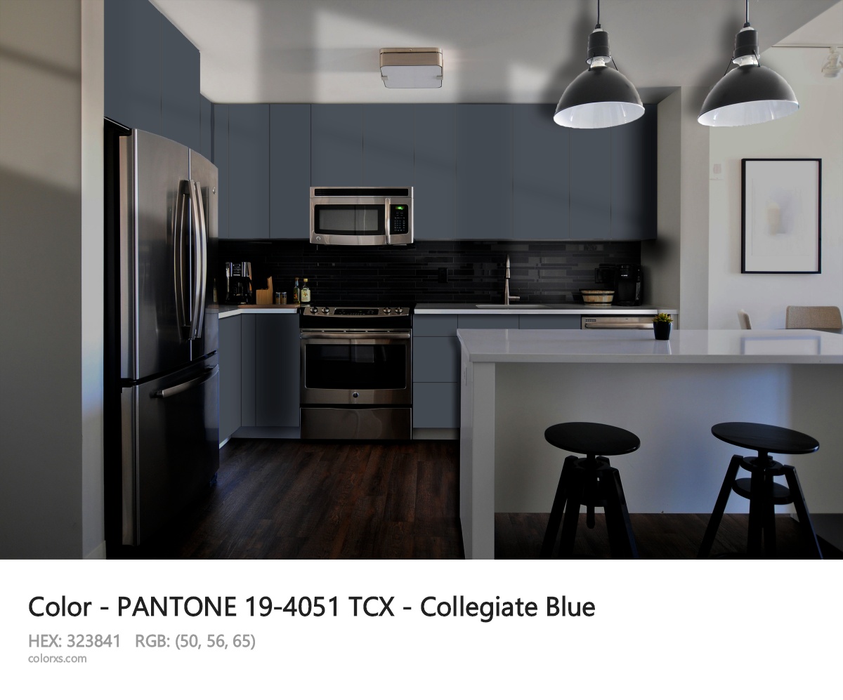 PANTONE 19-4051 TCX - Collegiate Blue CMS modular kitchen design