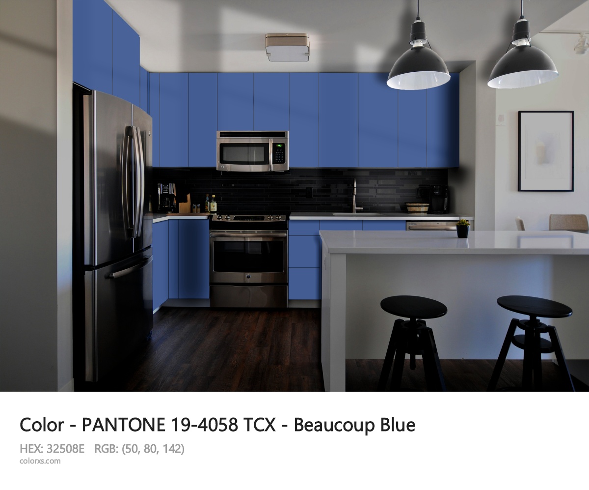 PANTONE 19-4058 TCX - Beaucoup Blue CMS modular kitchen design