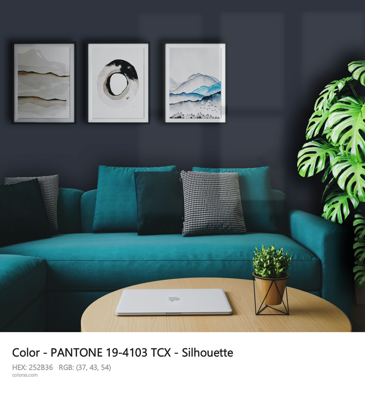 PANTONE 19-4103 TCX - Silhouette CMS cozy coffee corner interior