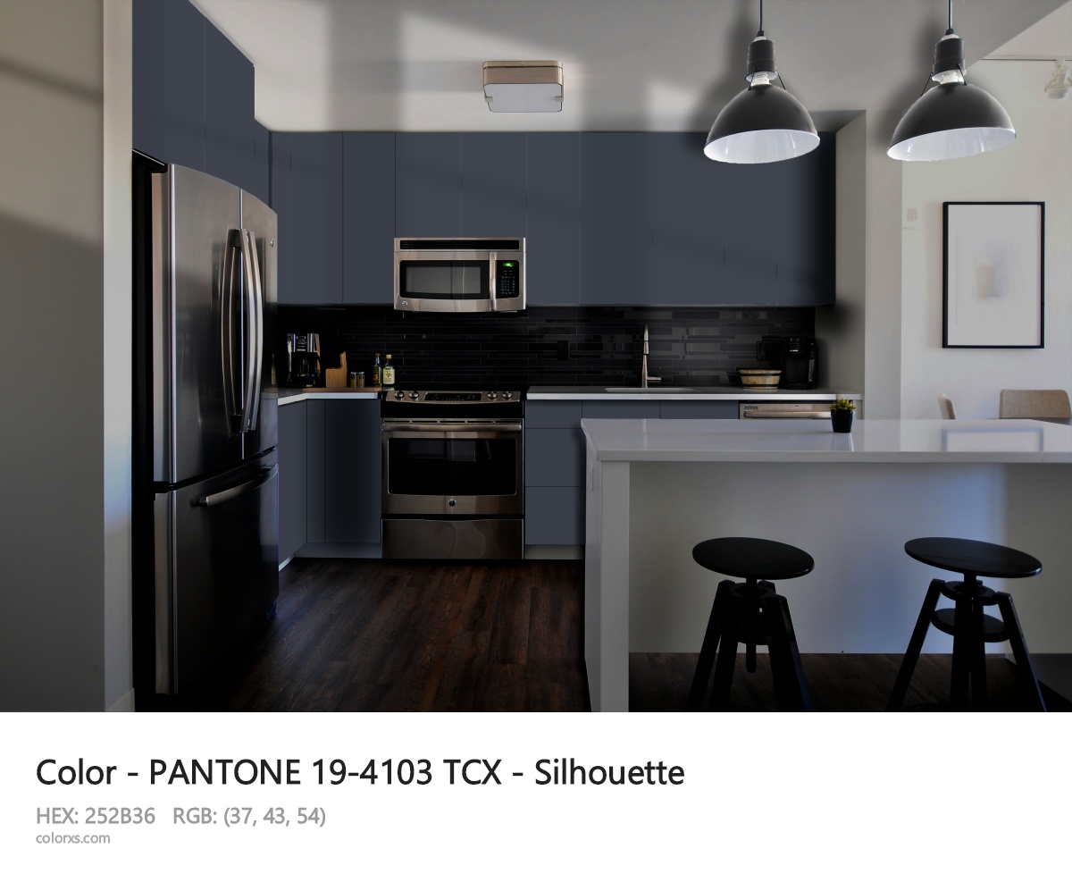PANTONE 19-4103 TCX - Silhouette CMS modular kitchen design