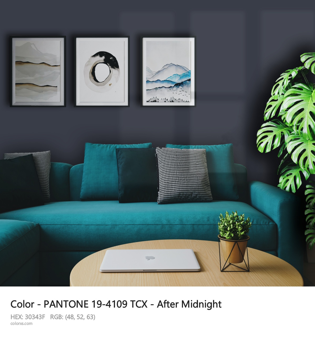 About PANTONE 19-4109 TCX - After Midnight color - its meaning and example