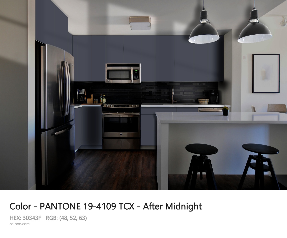 PANTONE 19-4109 TCX - After Midnight CMS modular kitchen design