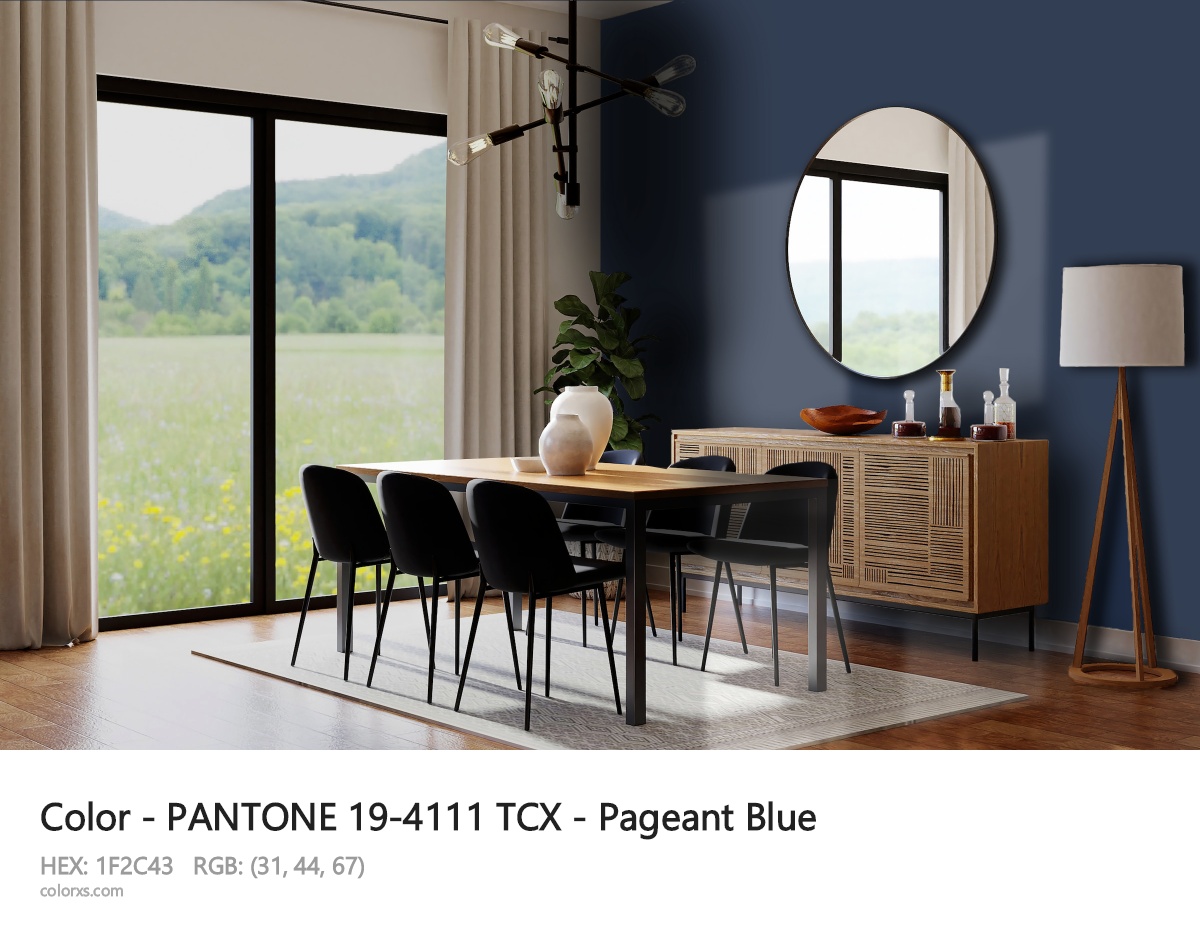 PANTONE 19-4111 TCX - Pageant Blue CMS dining room design