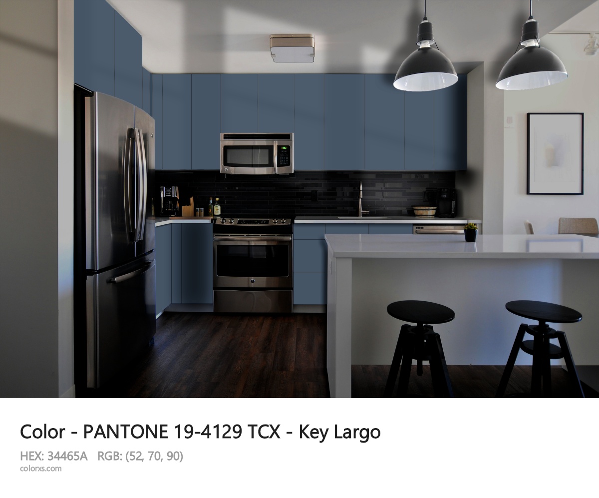 PANTONE 19-4129 TCX - Key Largo CMS modular kitchen design