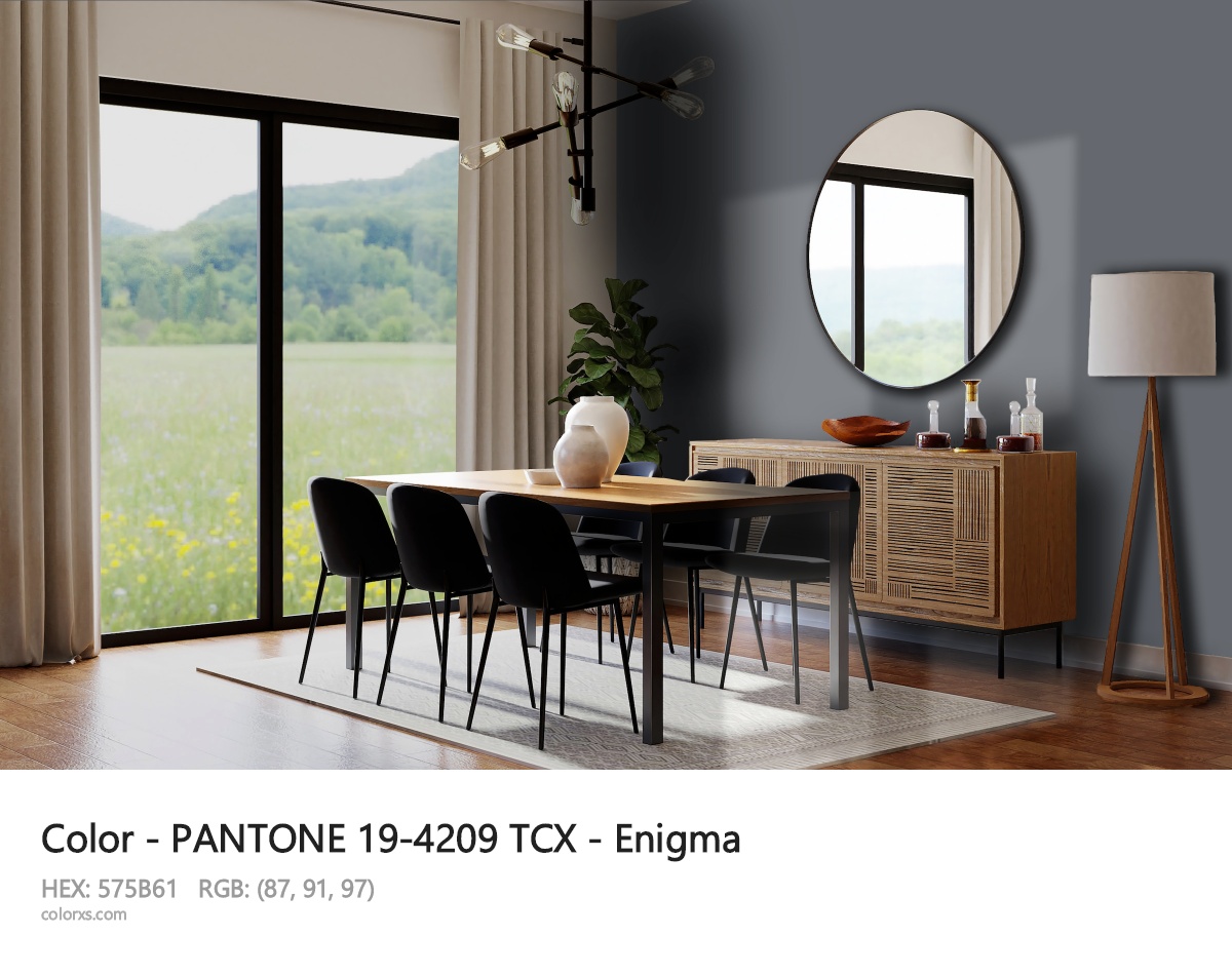 PANTONE 19-4209 TCX - Enigma CMS dining room design