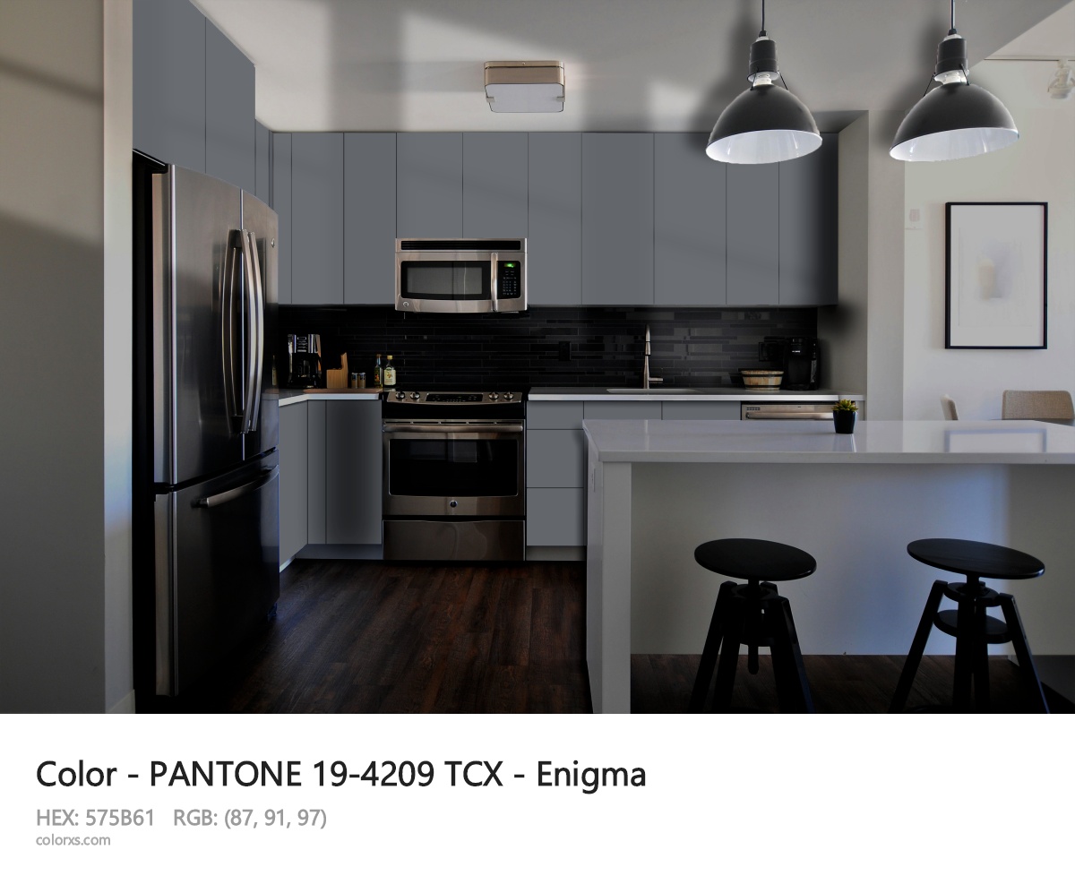 PANTONE 19-4209 TCX - Enigma CMS modular kitchen design