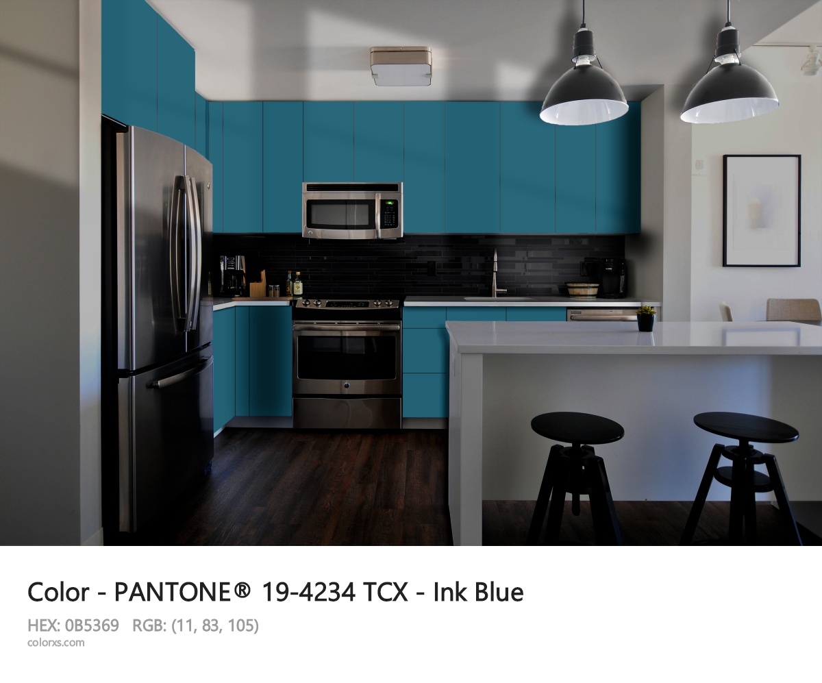 PANTONE® 19-4234 TCX - Ink Blue CMS modular kitchen design
