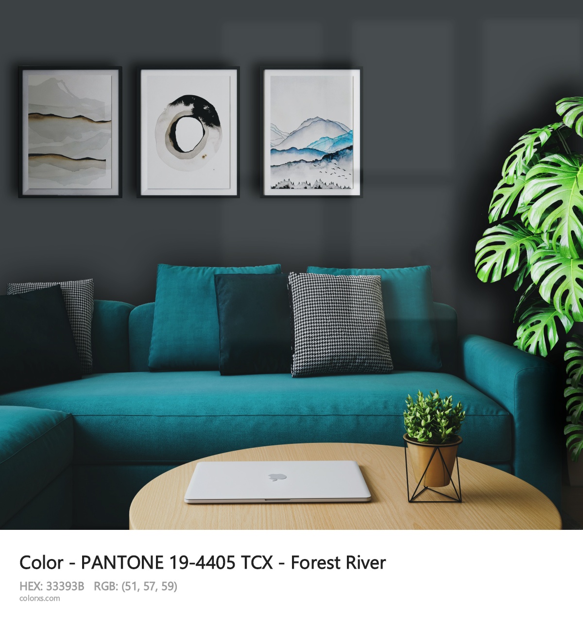 PANTONE 19-4405 TCX - Forest River CMS cozy coffee corner interior