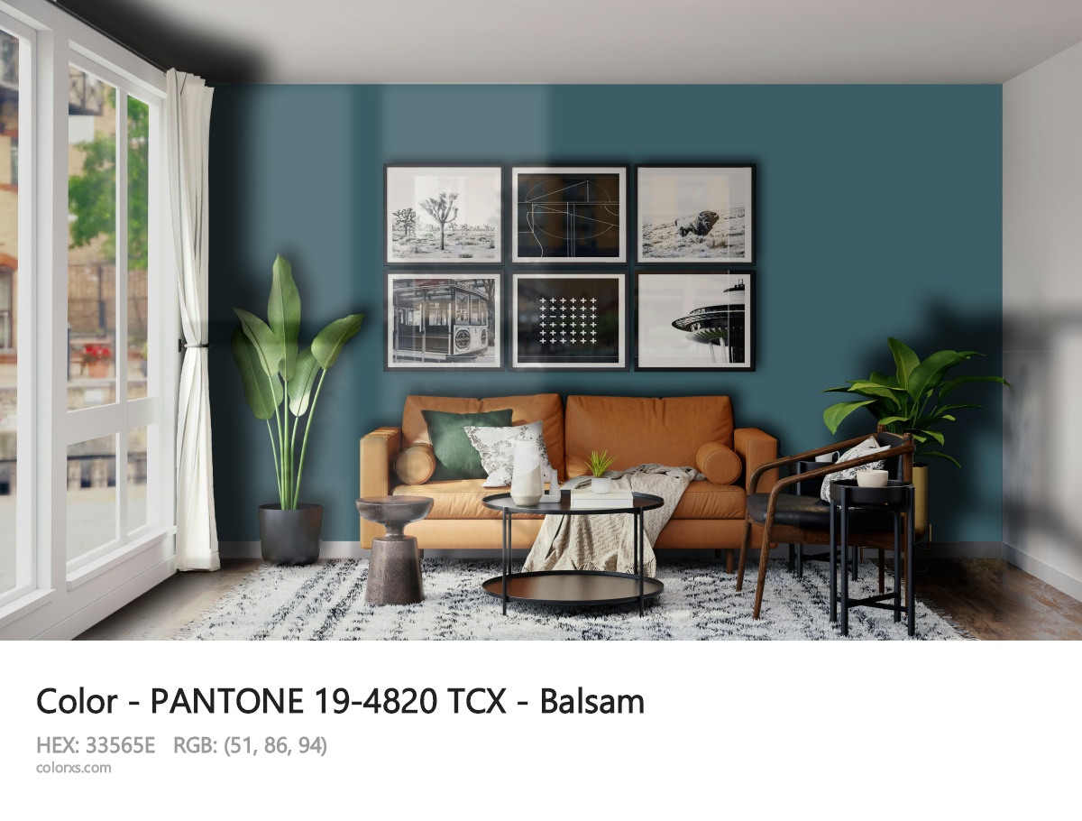 About PANTONE 19-4820 TCX - Balsam color - its meaning and example