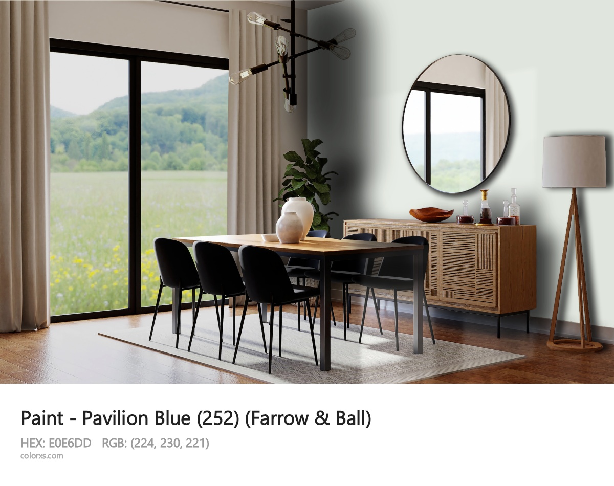 Farrow & Ball Pavilion Blue (252) Paint dining room design
