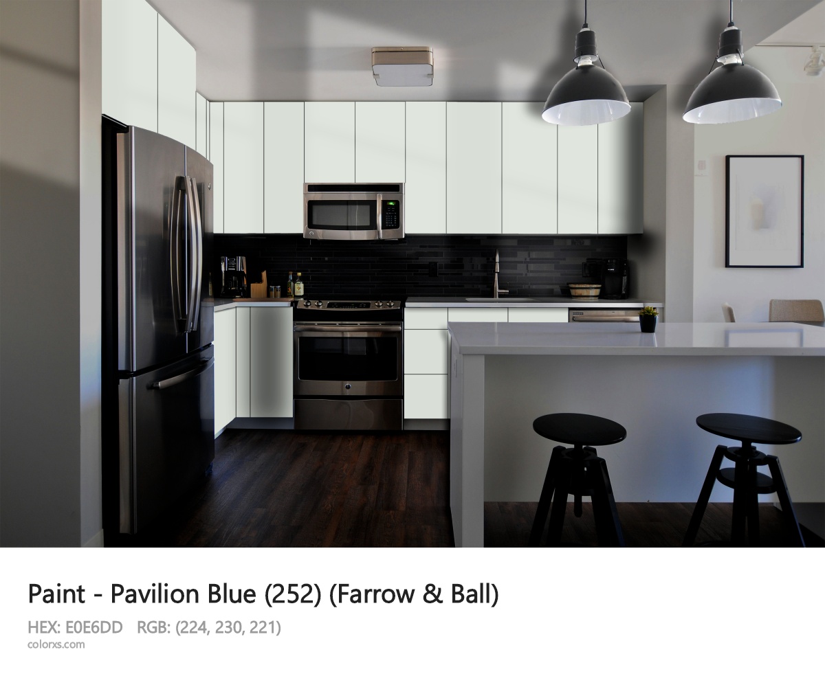 Farrow & Ball Pavilion Blue (252) Paint modular kitchen design