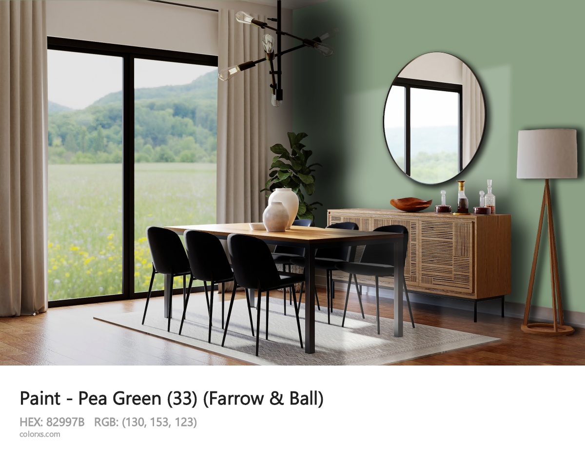 Farrow & Ball Pea Green (33) Paint dining room design