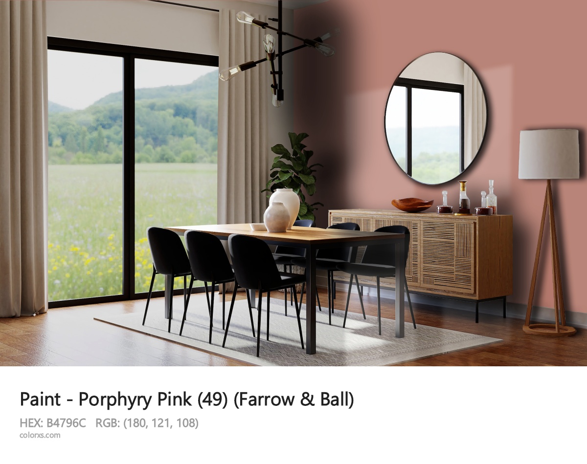 Farrow & Ball Porphyry Pink (49) Paint dining room design