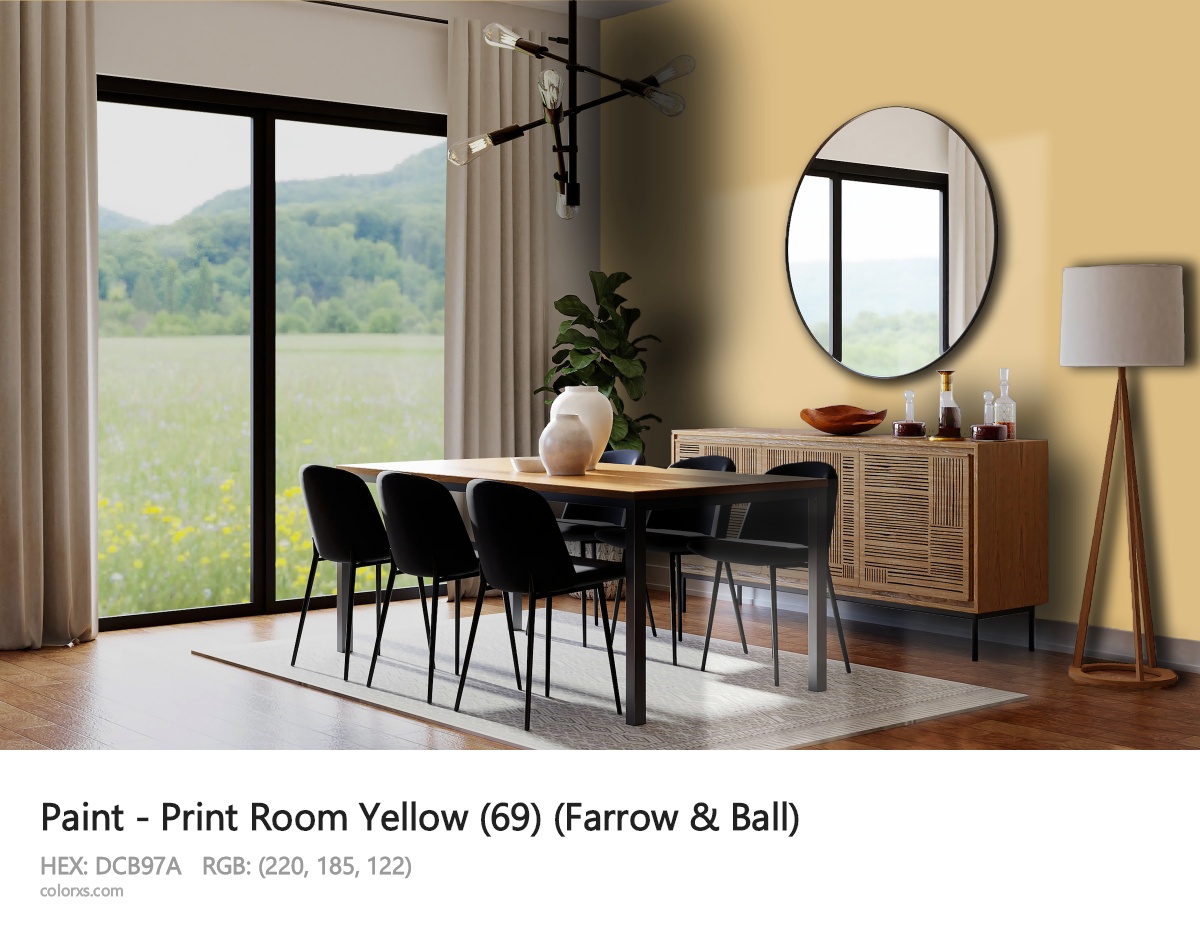 Farrow & Ball Print Room Yellow (69) Paint dining room design