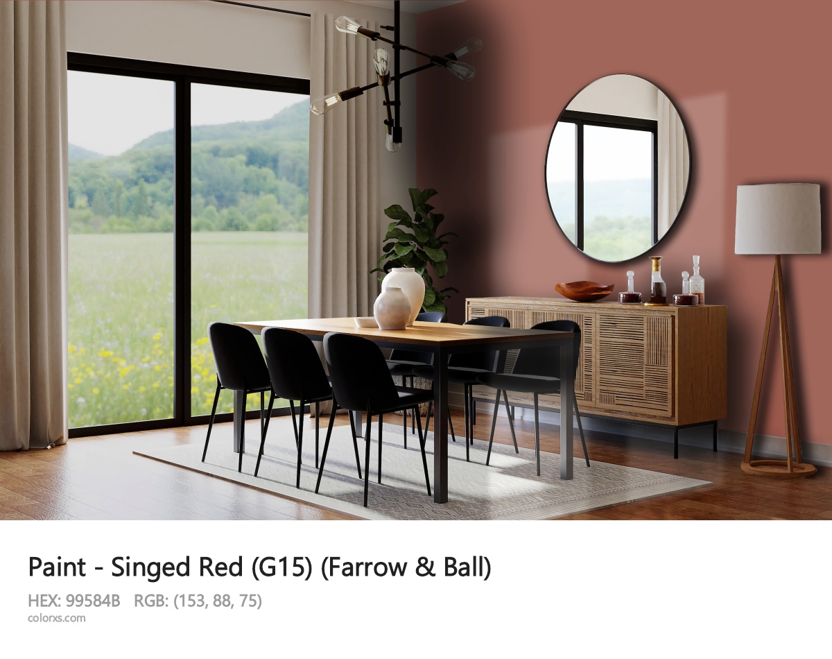Farrow & Ball Singed Red (G15) Paint dining room design