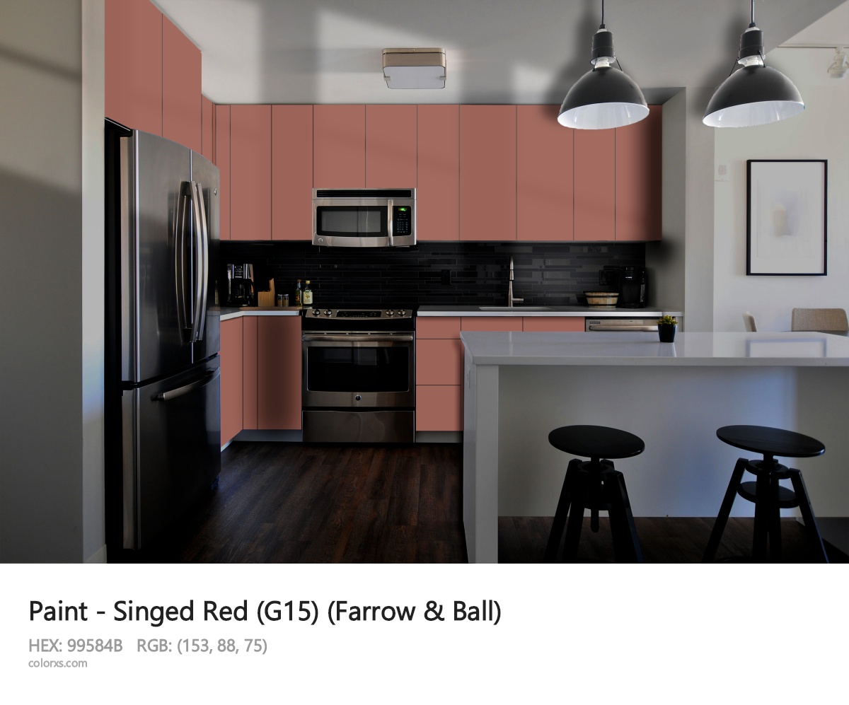 Farrow & Ball Singed Red (G15) Paint modular kitchen design
