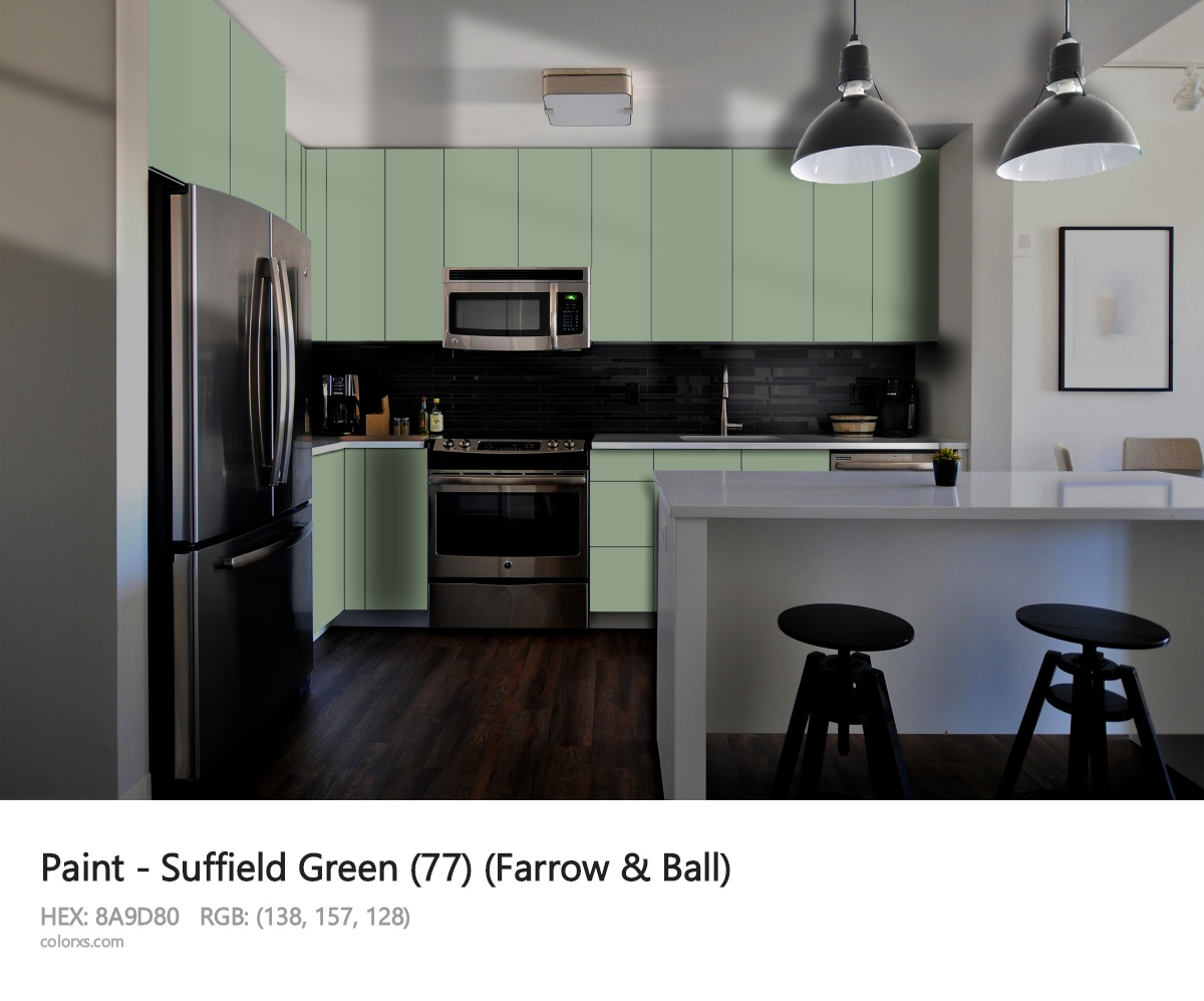Farrow & Ball Suffield Green (77) Paint modular kitchen design