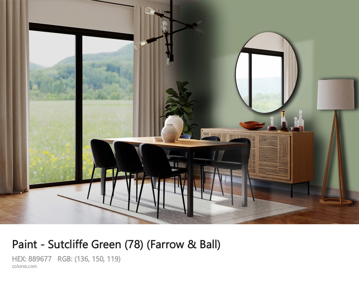 Farrow & Ball Sutcliffe Green (78) Paint dining room design