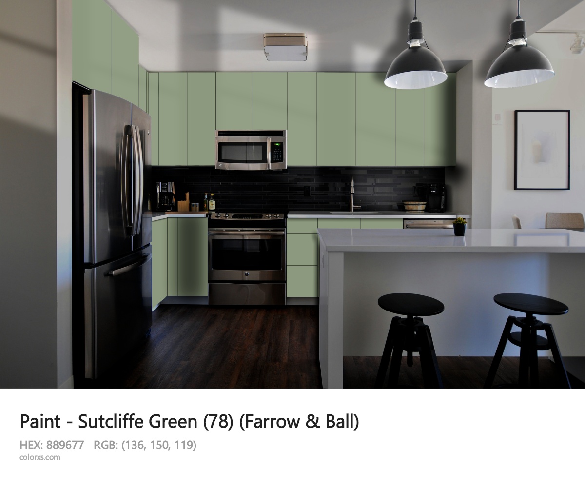 Farrow & Ball Sutcliffe Green (78) Paint modular kitchen design