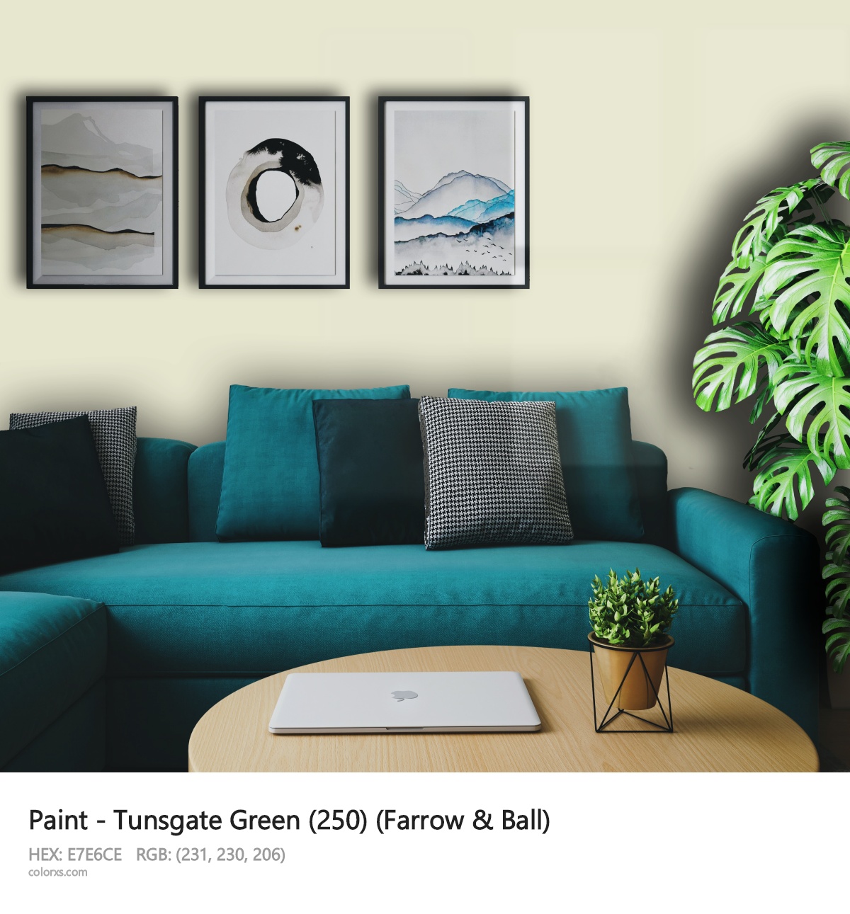 Farrow & Ball Tunsgate Green (250) Paint cozy coffee corner interior
