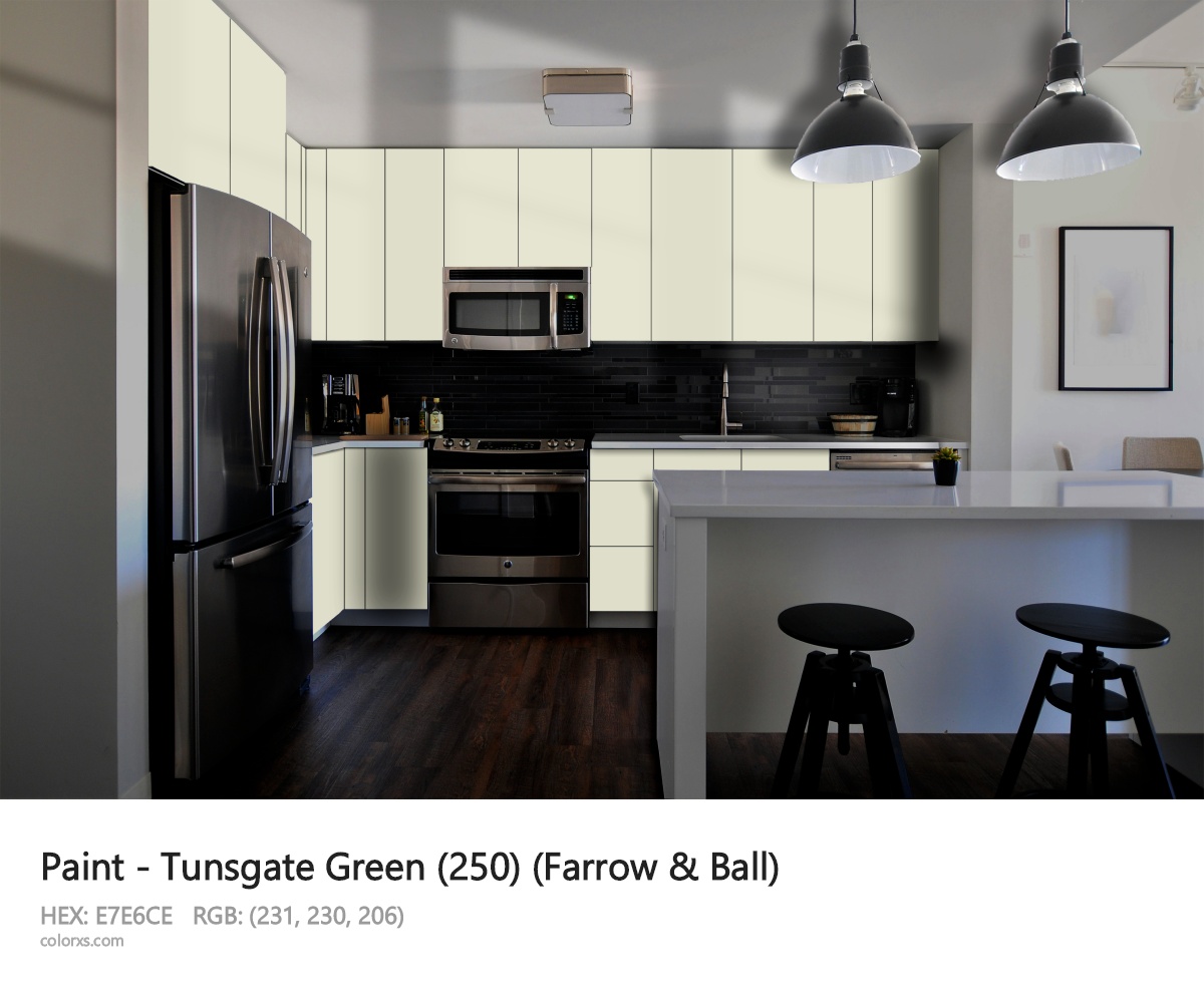 Farrow & Ball Tunsgate Green (250) Paint modular kitchen design