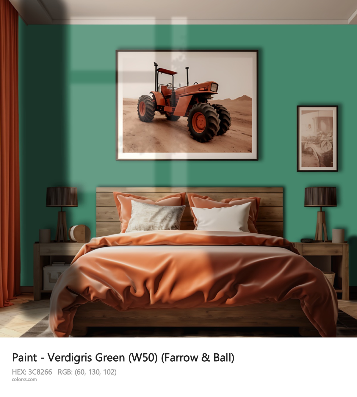 About Verdigris Green (W50) color - its meaning and example