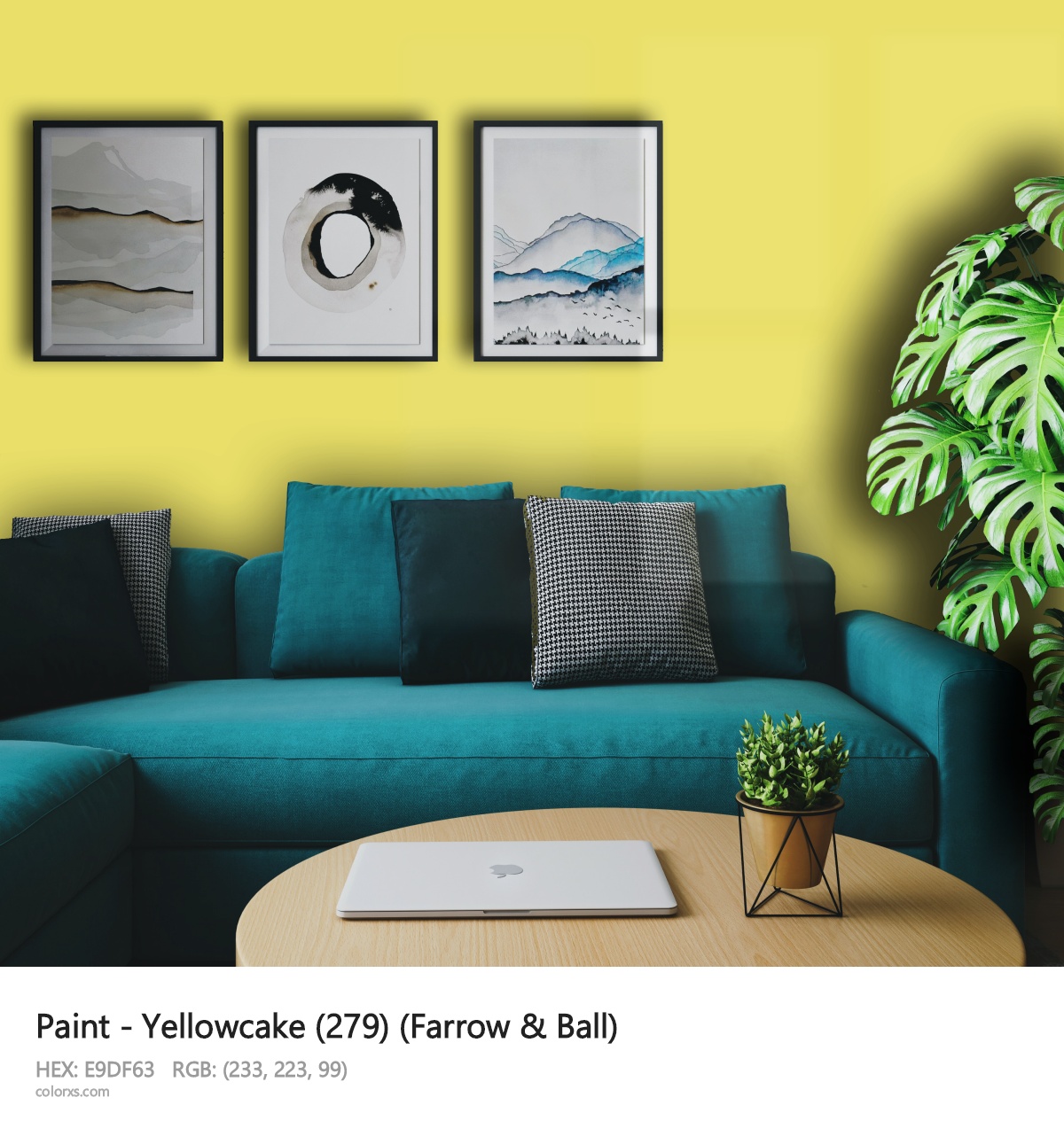 Farrow & Ball Yellowcake (279) Paint cozy coffee corner interior